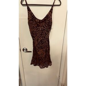 Shareen Collections Cheetah Print Spaghetti Strap Dress SZ 10